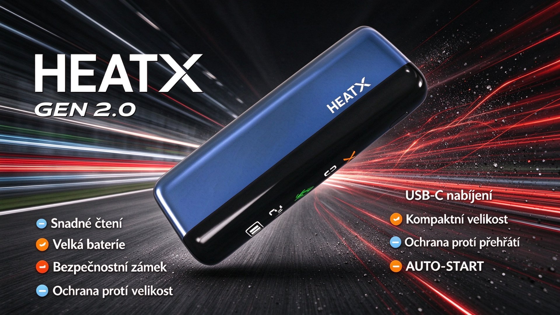 Specifikace a režim ohřevu HEATX GEN2.0